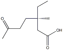 [R,(+)]-3-Ethyl-3-methyl-6-oxoheptanoic acid 结构式