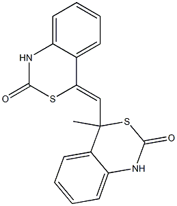 4-[[(4-Methyl-2-oxo-1,2-dihydro-4H-3,1-benzothiazin)-4-yl]methylene]-1,4-dihydro-2H-3,1-benzothiazin-2-one 结构式