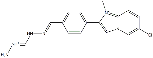 6-Chloro-1-methyl-2-[4-[2-(aminoiminiomethyl)hydrazonomethyl]phenyl]imidazo[1,2-a]pyridin-1-ium 结构式