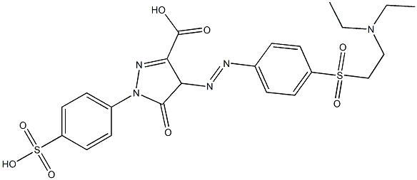 4-[[4-[[2-(Diethylamino)ethyl]sulfonyl]phenyl]azo]-4,5-dihydro-5-oxo-1-(4-sulfophenyl)-1H-pyrazole-3-carboxylic acid 结构式