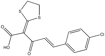 2-(1,3-Dithiolan-2-ylidene)-3-oxo-5-(4-chlorophenyl)-4-pentenoic acid 结构式