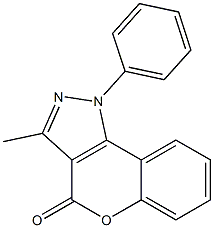 1-Phenyl-3-methyl[1]benzopyrano[4,3-c]pyrazole-4(1H)-one 结构式