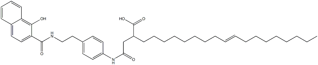 1-Hydroxy-N-[2-[4-(3-carboxy-1-oxo-12-henicosenylamino)phenyl]ethyl]-2-naphthamide 结构式