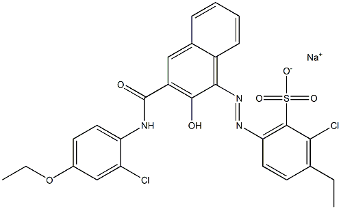 2-Chloro-3-ethyl-6-[[3-[[(2-chloro-4-ethoxyphenyl)amino]carbonyl]-2-hydroxy-1-naphtyl]azo]benzenesulfonic acid sodium salt 结构式