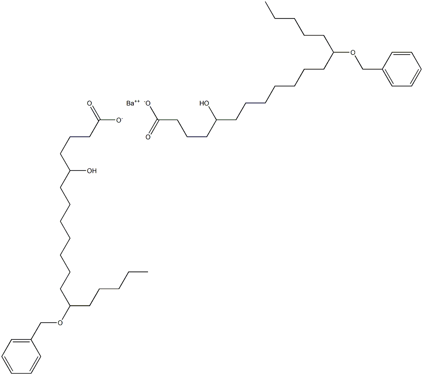 Bis(13-benzyloxy-5-hydroxystearic acid)barium salt 结构式