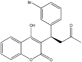 4-Hydroxy-3-[(1R)-3-oxo-1-(3-bromophenyl)butyl]-2H-1-benzopyran-2-one 结构式