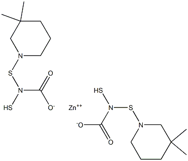 Bis(3,3-dimethylpiperidine-1-dithiocarbamic acid)zinc salt 结构式