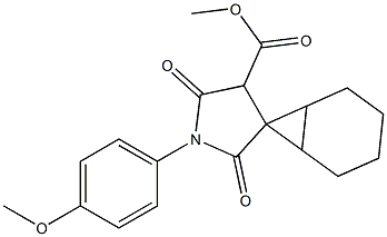 1'-(4-Methoxyphenyl)-2',5'-dioxospiro[bicyclo[4.1.0]heptane-7,3'-pyrrolidine]-4'-carboxylic acid methyl ester 结构式