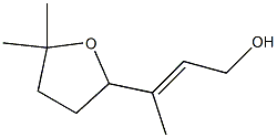(E)-3-[(Tetrahydro-5,5-dimethylfuran)-2-yl]-2-buten-1-ol 结构式