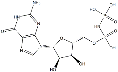 Guanosine 5'-[(dihydroxyphosphinylamino) phosphonate] 结构式