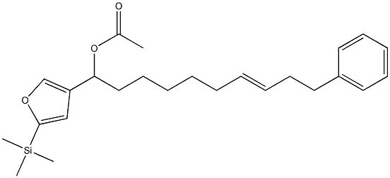 Acetic acid (E)-1-[5-(trimethylsilyl)-3-furyl]-10-phenyl-7-decenyl ester 结构式