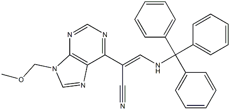 9-(Methoxymethyl)-6-[(Z)-2-(triphenylmethylamino)-1-cyanoethenyl]-9H-purine 结构式