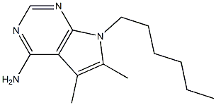 4-Amino-5,6-dimethyl-7-hexyl-7H-pyrrolo[2,3-d]pyrimidine 结构式