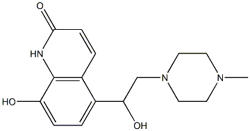 8-Hydroxy-5-(1-hydroxy-2-(4-methylpiperazin-1-yl)ethyl)-2(1H)-quinolone 结构式