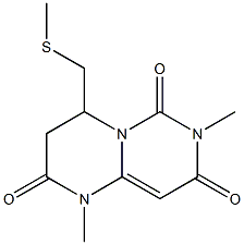 1,3,4,6,7,8-Hexahydro-1,7-dimethyl-4-methylthiomethyl-2H-pyrimido[1,6-a]pyrimidine-2,6,8-trione 结构式