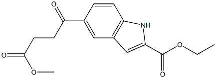 5-[3-(Methoxycarbonyl)propionyl]-1H-indole-2-carboxylic acid ethyl ester 结构式