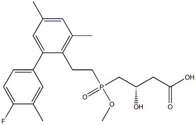 (3S)-3-Hydroxy-4-[methoxy[2-[2-(4-fluoro-3-methylphenyl)-4,6-dimethylphenyl]ethyl]phosphinyl]butyric acid 结构式