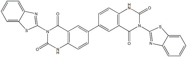 3,3'-Bis(benzothiazol-2-yl)[6,6'-biquinazoline]-2,2',4,4'(1H,1'H,3H,3'H)-tetrone 结构式