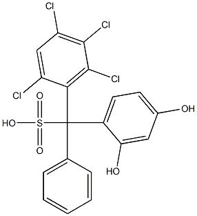 (2,4,5,6-Tetrachlorophenyl)(2,4-dihydroxyphenyl)phenylmethanesulfonic acid 结构式