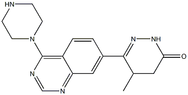 4,5-Dihydro-5-methyl-6-[4-(1-piperazinyl)quinazolin-7-yl]pyridazin-3(2H)-one 结构式