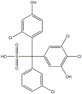 (3-Chlorophenyl)(2-chloro-4-hydroxyphenyl)(3,4-dichloro-5-hydroxyphenyl)methanesulfonic acid 结构式