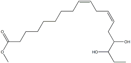 (9Z,12Z)-15,16-Dihydroxy-9,12-octadecadienoic acid methyl ester 结构式