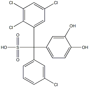 (3-Chlorophenyl)(2,3,5-trichlorophenyl)(3,4-dihydroxyphenyl)methanesulfonic acid 结构式