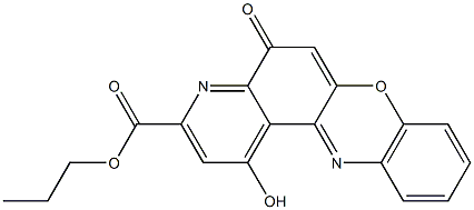 1-Hydroxy-5-oxo-5H-pyrido[3,2-a]phenoxazine-3-carboxylic acid propyl ester 结构式