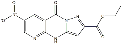 9-Oxo-7-nitro-4,9-dihydropyrazolo[1,5-a]pyrido[2,3-d]pyrimidine-2-carboxylic acid ethyl ester 结构式