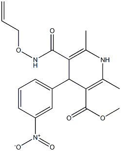 2,6-Dimethyl-4-(3-nitrophenyl)-5-[[(2-propenoxy)amino]carbonyl]-1,4-dihydropyridine-3-carboxylic acid methyl ester 结构式