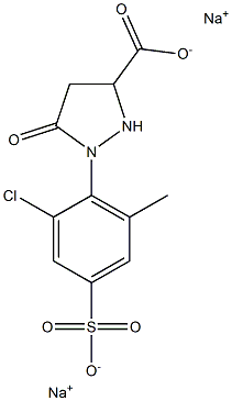 1-(2-Chloro-6-methyl-4-sulfophenyl)-5-oxo-3-pyrazolidinecarboxylic acid disodium salt 结构式