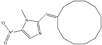 1-Methyl-2-[(cyclododecane-1-ylidene)methyl]-5-nitro-1H-imidazole 结构式