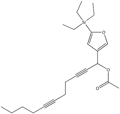 Acetic acid 1-[5-(triethylsilyl)-3-furyl]-2,6-undecadiynyl ester 结构式