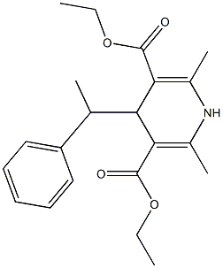 2,6-Dimethyl-4-(1-phenylethyl)-1,4-dihydropyridine-3,5-dicarboxylic acid diethyl ester 结构式