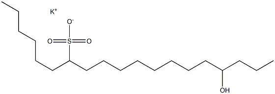 16-Hydroxynonadecane-7-sulfonic acid potassium salt 结构式