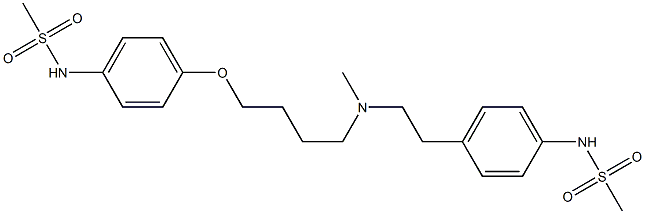 N-[4-[2-[N-Methyl-4-(4-methylsulfonylaminophenoxy)butylamino]ethyl]phenyl]methanesulfonamide 结构式