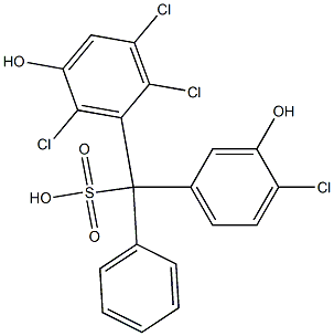 (4-Chloro-3-hydroxyphenyl)(2,3,6-trichloro-5-hydroxyphenyl)phenylmethanesulfonic acid 结构式