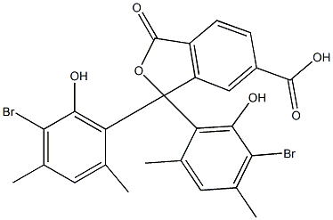 1,1-Bis(5-bromo-6-hydroxy-2,4-dimethylphenyl)-1,3-dihydro-3-oxoisobenzofuran-6-carboxylic acid 结构式
