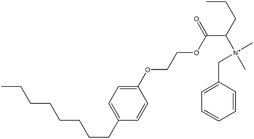 N,N-Dimethyl-N-benzyl-N-[1-[[2-(4-octylphenyloxy)ethyl]oxycarbonyl]butyl]aminium 结构式