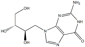 2-Amino-9-[(2R,3R)-2,3,4-trihydroxybutyl]-1,9-dihydro-6H-purin-6-one 结构式