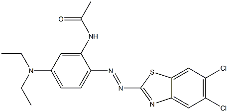 2'-(5,6-Dichlorobenzothiazol-2-ylazo)-5'-(diethylamino)acetanilide 结构式