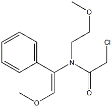 N-(1-Phenyl-2-methoxyvinyl)-N-(2-methoxyethyl)-2-chloroacetamide 结构式