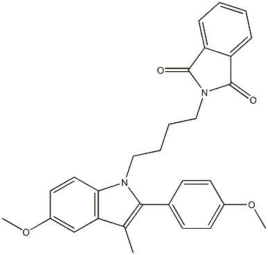 N-[4-[5-Methoxy-2-(4-methoxyphenyl)-3-methyl-1H-indol-1-yl]butyl]phthalimide 结构式