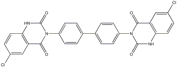 3,3'-(1,1'-Biphenyl-4,4'-diyl)bis[6-chloroquinazoline-2,4(1H,3H)-dione] 结构式