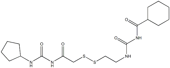 1-(Cyclohexylcarbonyl)-3-[2-[[(3-cyclopentylureido)carbonylmethyl]dithio]ethyl]urea 结构式