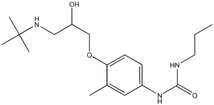 1-Propyl-3-[3-methyl-4-[2-hydroxy-3-[tert-butylamino]propoxy]phenyl]urea 结构式