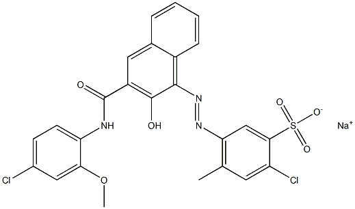 2-Chloro-4-methyl-5-[[3-[[(4-chloro-2-methoxyphenyl)amino]carbonyl]-2-hydroxy-1-naphtyl]azo]benzenesulfonic acid sodium salt 结构式