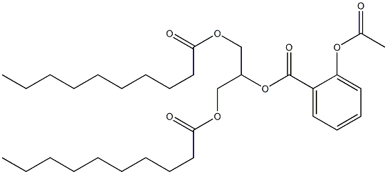 2-(Acetyloxy)benzoic acid 2-[(1-oxodecyl)oxy]-1-[[(1-oxodecyl)oxy]methyl]ethyl ester 结构式