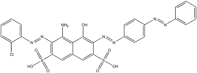 4-Amino-3-[(2-chlorophenyl)azo]-5-hydroxy-6-[[4-(phenylazo)phenyl]azo]-2,7-naphthalenedisulfonic acid 结构式