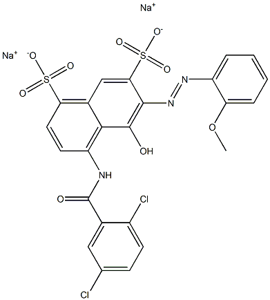 4-[(2,5-Dichlorobenzoyl)amino]-5-hydroxy-6-[(2-methoxyphenyl)azo]naphthalene-1,7-disulfonic acid disodium salt 结构式